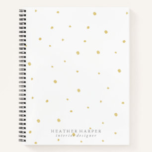 Carnet Ordinateur portable - Dots d'or blanc