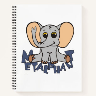 Carnet Ordinateur portable en spirale d'éléphant métal