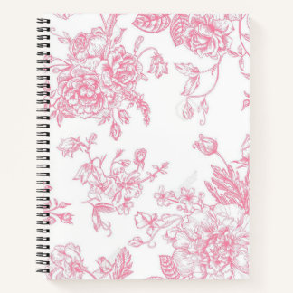 Carnet Ordinateur portable en spirale rose classique