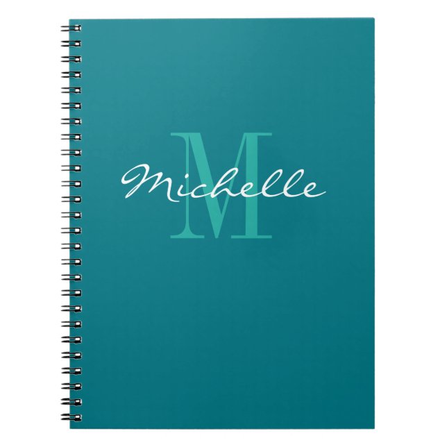 Carnet Ordinateur portable en spirale turquoise personnal (Devant)