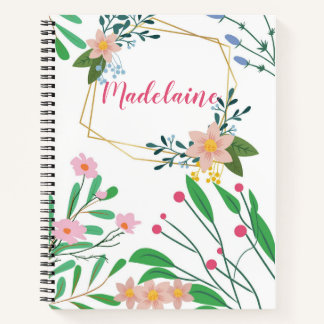 Carnet Ordinateur portable floral personnalisé