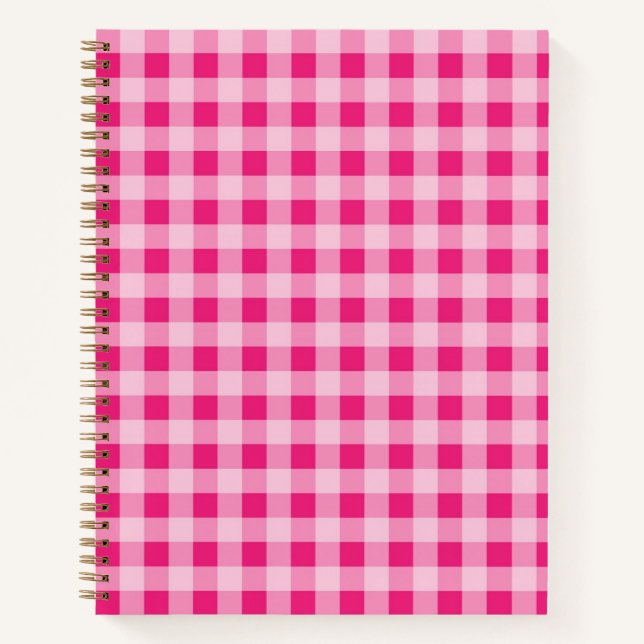 Carnet Ordinateur portable Hot Pink En vichy (Devant)