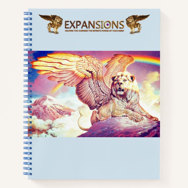 Carnet Ordinateur portable Lion ailé blanc (Devant)