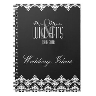 Carnet Ordinateur portable mariage personnalisé Damas noi