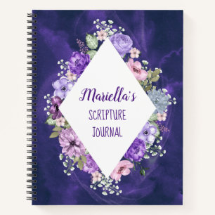 Carnet Ordinateur portable personnalisé de fleurs d'aquar