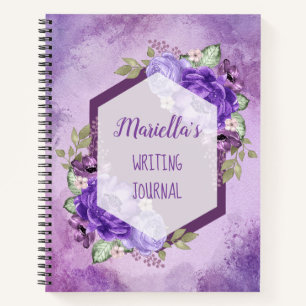 Carnet Ordinateur portable personnalisé de fleurs d'aquar