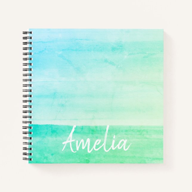 Carnet Ordinateur portable personnalisé Ombre turquoise (Devant)