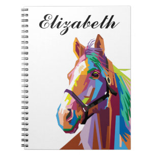 Carnet Ordinateur portable Pop Art Horse personnalisé