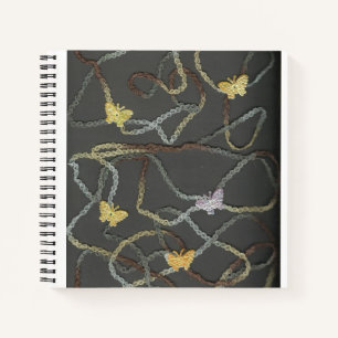 Carnet Ordinateur portable Spiral à papillons flottants