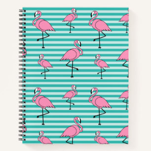 Carnet Ordinateur portable Spiral Motif Flamants roses
