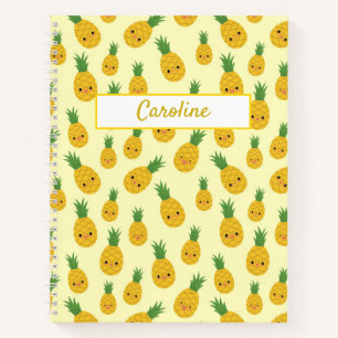 Carnet Ordinateur portable Spiral Motif pour ananas souri