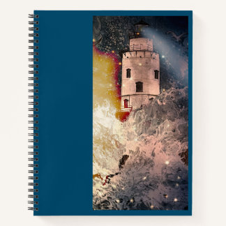 Carnet Ordinateur portable Spiral Stormy Sea Lighthouse