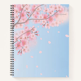 Carnet Ordinateur portable spirale cerise en fleur