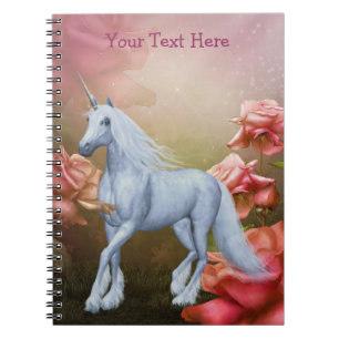 Carnet Ordinateur portable Unicorn Rose Roses Imaginaire 