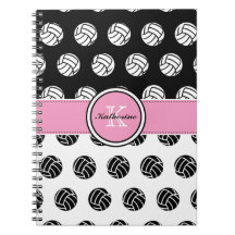 Ordinateur portable volleyball spirale Monogramme
