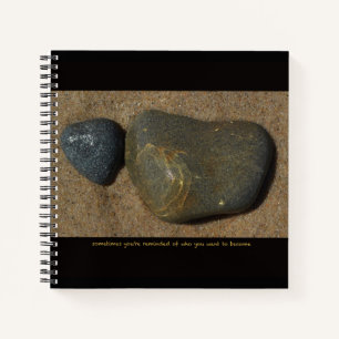 Carnet Ordinateur portable w. image de pierre + texte ins