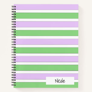 Carnet Ordinateur portable White, Lilac et Green Stripes