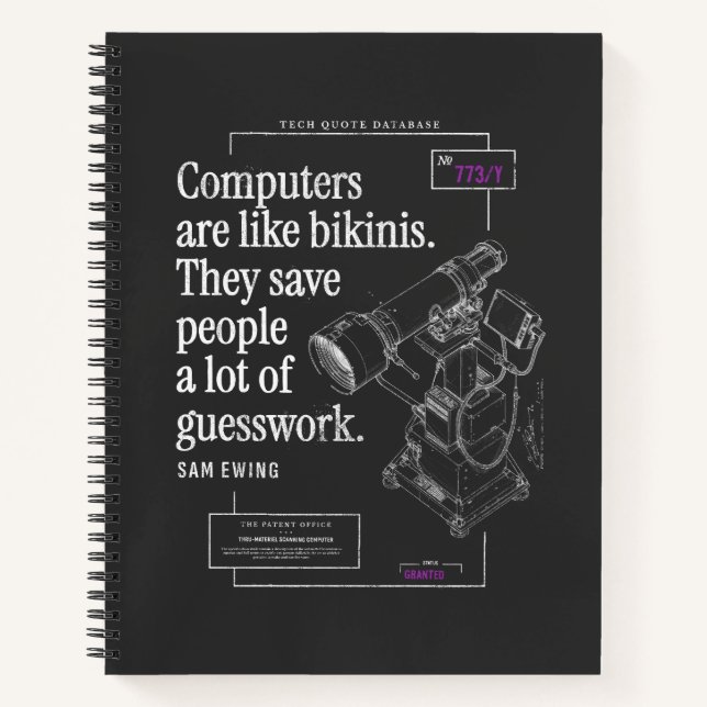 Carnet Ordinateurs Bikinis Drôle Technique Citation Breve (Devant)