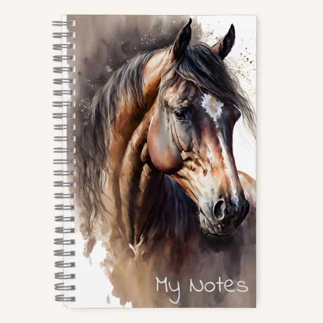 Carnet Ordre d'aquarelle de Dark Bay Horse (Recto)