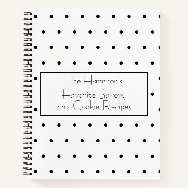 Carnet Organisateur de recettes Black and White (Devant)