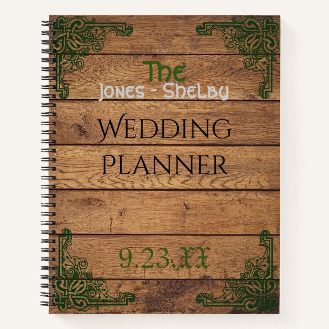 Carnet Organisatrice de mariage rustique celtique Claddag (Devant)