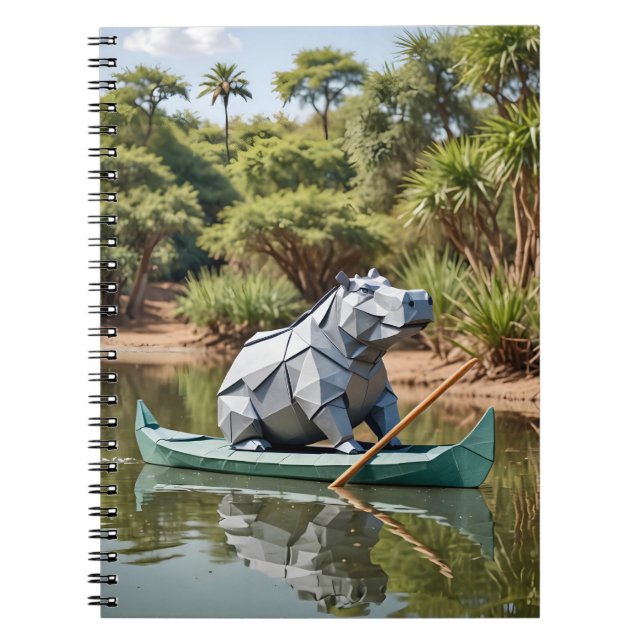 Carnet Origami Hippo On a Canoe (Devant)