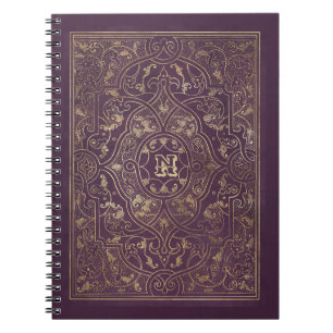 Carnet Ornat violet et cadre or