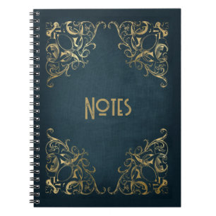 Carnet Ornate Blue et Gold Frame