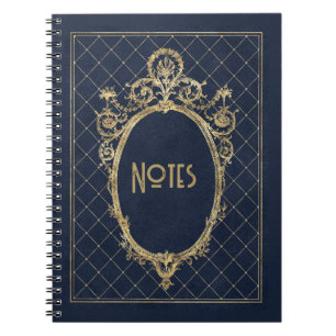 Carnet Ornate Blue et Gold Frame