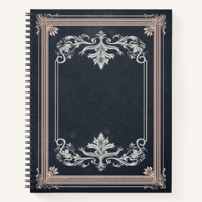 Carnet Ornate Noir Frame — Customizable (Devant)