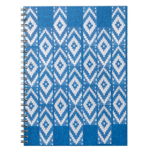 Carnet ornement ethnique sur lin naturel textile