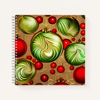 Carnet Ornements Rouges et Verts