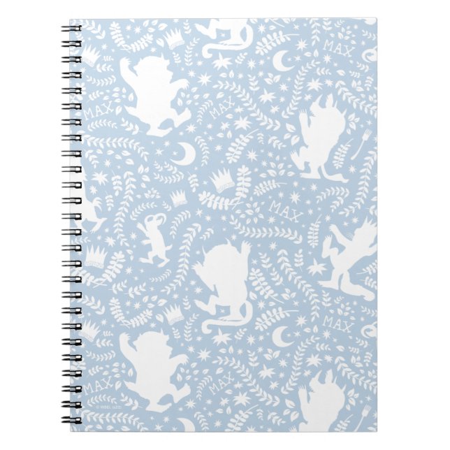 Carnet Où les choses sauvages le modèle floral bleu (Devant)