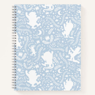 Carnet Où les choses sauvages motif floral bleu