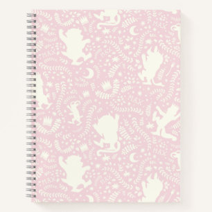 Carnet Où les choses sauvages motif floral rose
