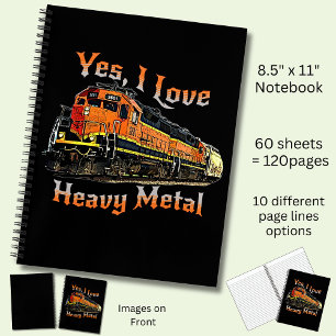 Carnet Oui J'aime le train de locomotives diesel en méta