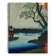 Oumaygashi - Scène Vintage de la rivière Edo au Ja