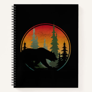 Carnet Ours Coucher de Soleil Forêt Animal de la Nature