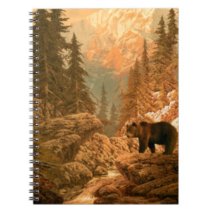 Carnet Ours dans les montagnes Rocheuses, brun, animal, g