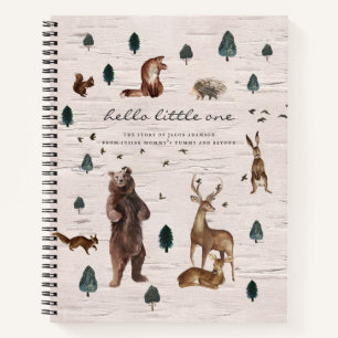 Carnet Ours de la forêt rustique bébé/grossesse