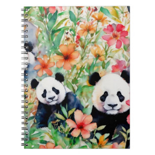 Carnet Ours de panda aquarelle