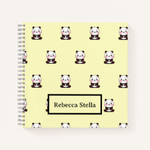 Carnet Ours de panda jaune