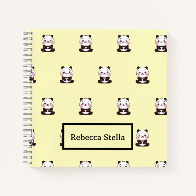Carnet Ours de panda jaune (Devant)