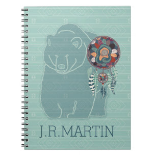 Carnet Ours d'esprit avec Dream Catcher Personnalisé
