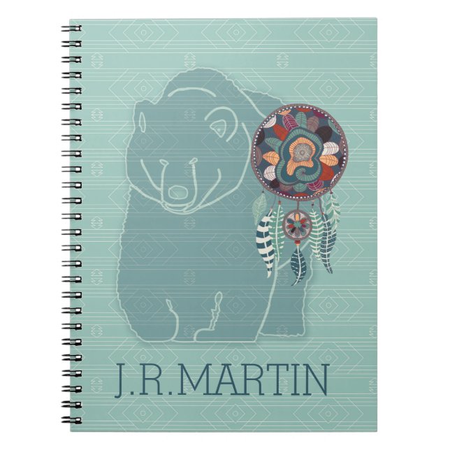 Carnet Ours d'esprit avec Dream Catcher Personnalisé (Devant)