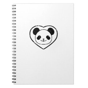 Carnet Ours Et Coeur De Panda En Caoutchouc
