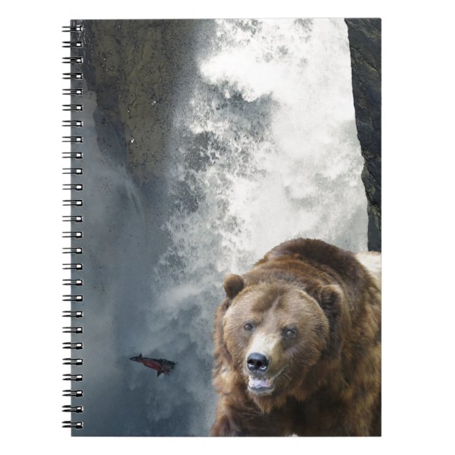 Carnet Ours grizzli, Saumon et cascade (Devant)