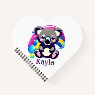 Carnet Ours Koala et arc-en-ciel personnalisés