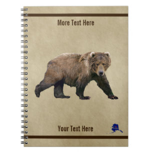Carnet Ours Kodiak Sur Papier Ancien