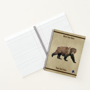 Carnet Ours Kodiak Sur Papier Ancien